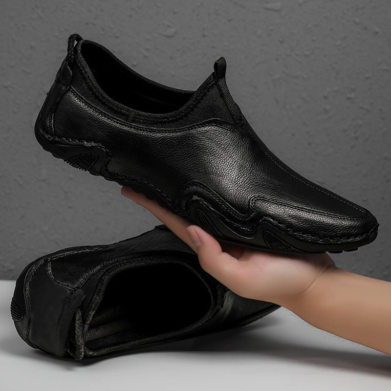 Men's Octopus Casual Shoes Small Leather Shoes Spring Low Cut Frosted Leather Large Size Handmade Peas Shoes Single Shoes