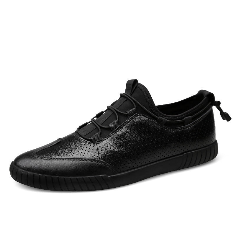 Cross-border Plus Size Spring And Summer Leather Men's Shoes, Top Layer Cowhide, Breathable Men's Single Shoes, British Casual Men's Shoes Trend