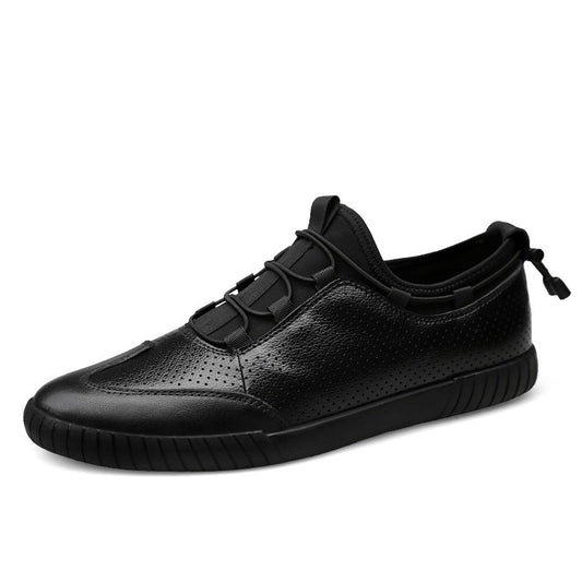 Cross-border Plus Size Spring And Summer Leather Men's Shoes, Top Layer Cowhide, Breathable Men's Single Shoes, British Casual Men's Shoes Trend