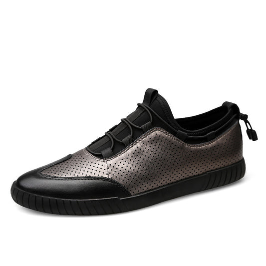 Cross-border Plus Size Spring And Summer Leather Men's Shoes, Top Layer Cowhide, Breathable Men's Single Shoes, British Casual Men's Shoes Trend