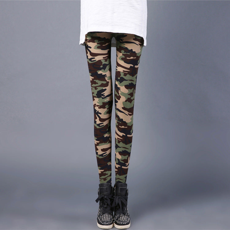 Leggings med camouflagemønster