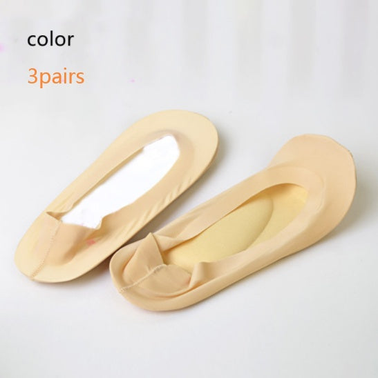 Ladies Shallow Mouth Invisible Non-slip Massage Boat Socks