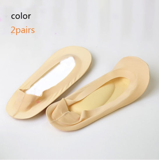 Ladies Shallow Mouth Invisible Non-slip Massage Boat Socks
