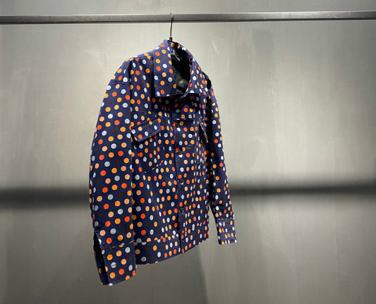 Rainbow Polka Dot Blue Navy Jacket Thin Section Catwalk Street Shot
