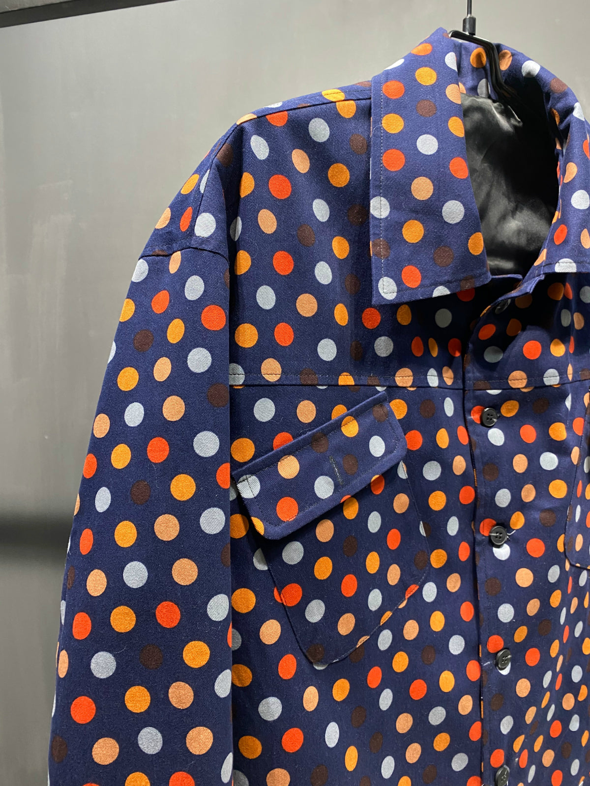 Rainbow Polka Dot Blue Navy Jacket Thin Section Catwalk Street Shot