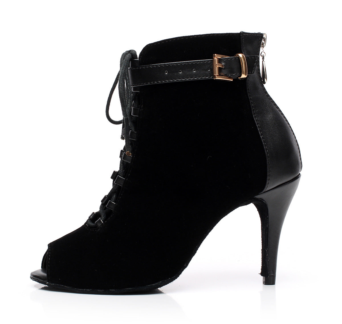 Black Women's High Heel Boots Latin Dance Shoes