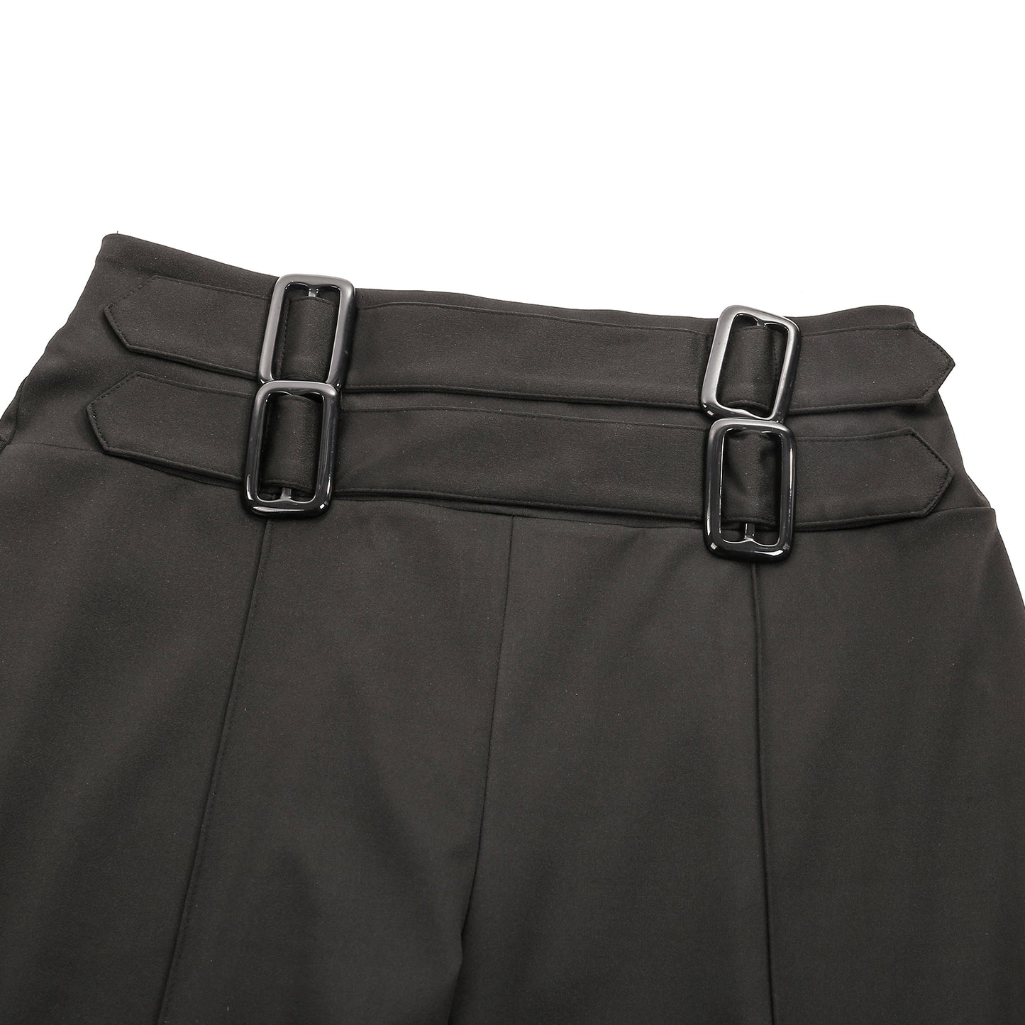 New High-waisted Skinny Trousers With Belt Decoration