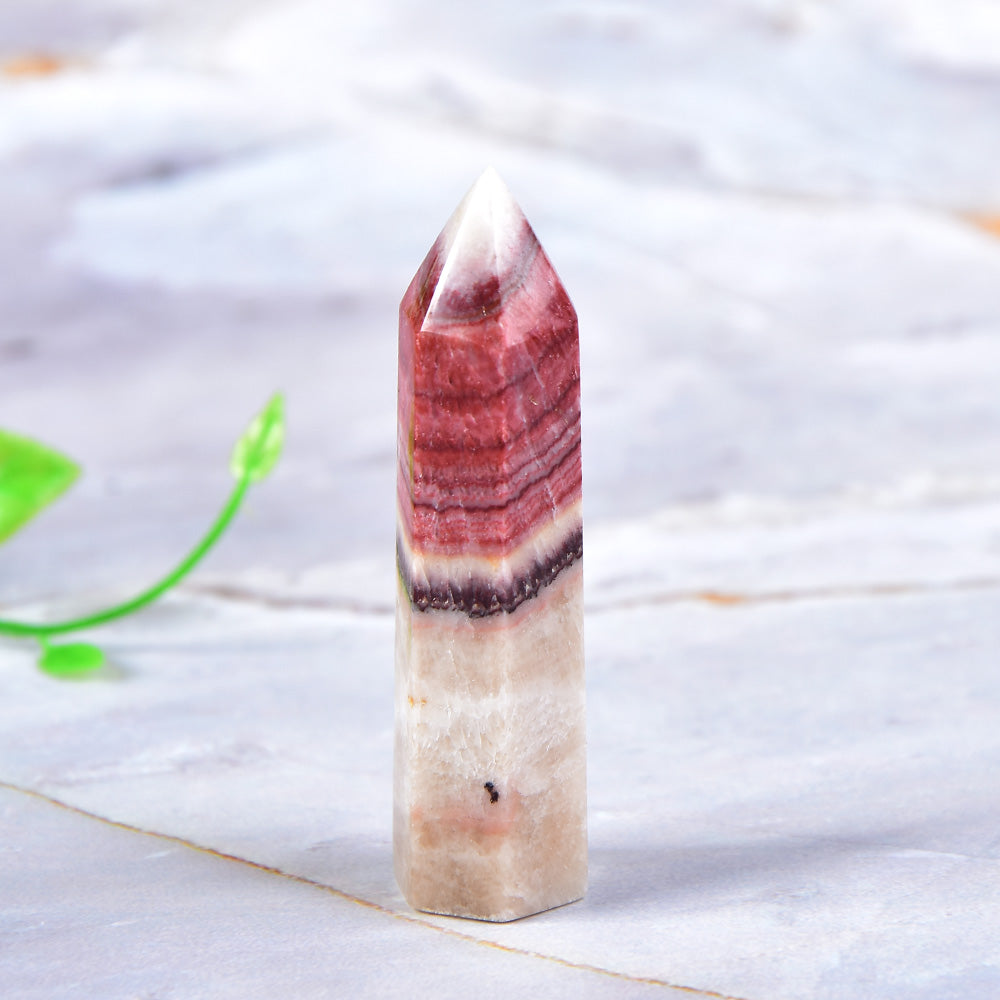 Natural Crystal Column Rhodolite Single-pointed Hexagonal Prism Pork Stone Ornaments
