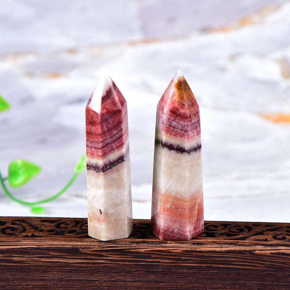 Natural Crystal Column Rhodolite Single-pointed Hexagonal Prism Pork Stone Ornaments