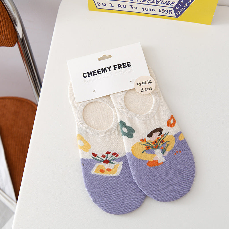 Female Invisible Low-cut Boat Socks