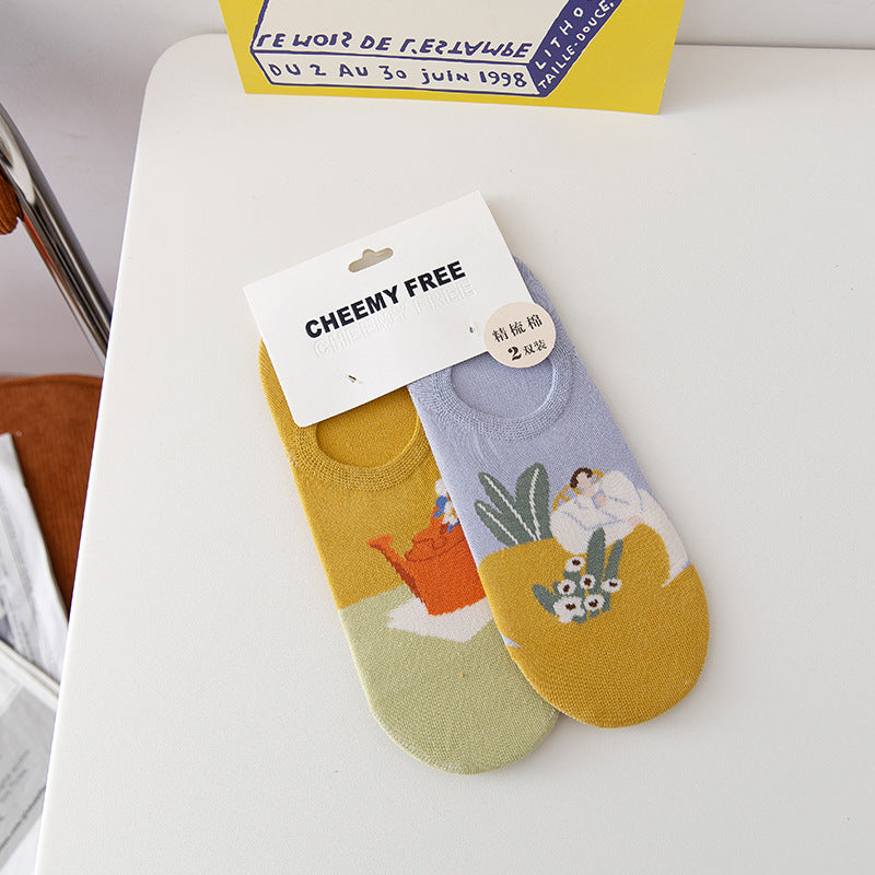 Female Invisible Low-cut Boat Socks