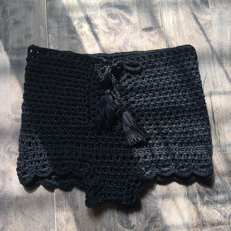 Hand-knitted Crochet Hollow Bikini High Waist Pants Women