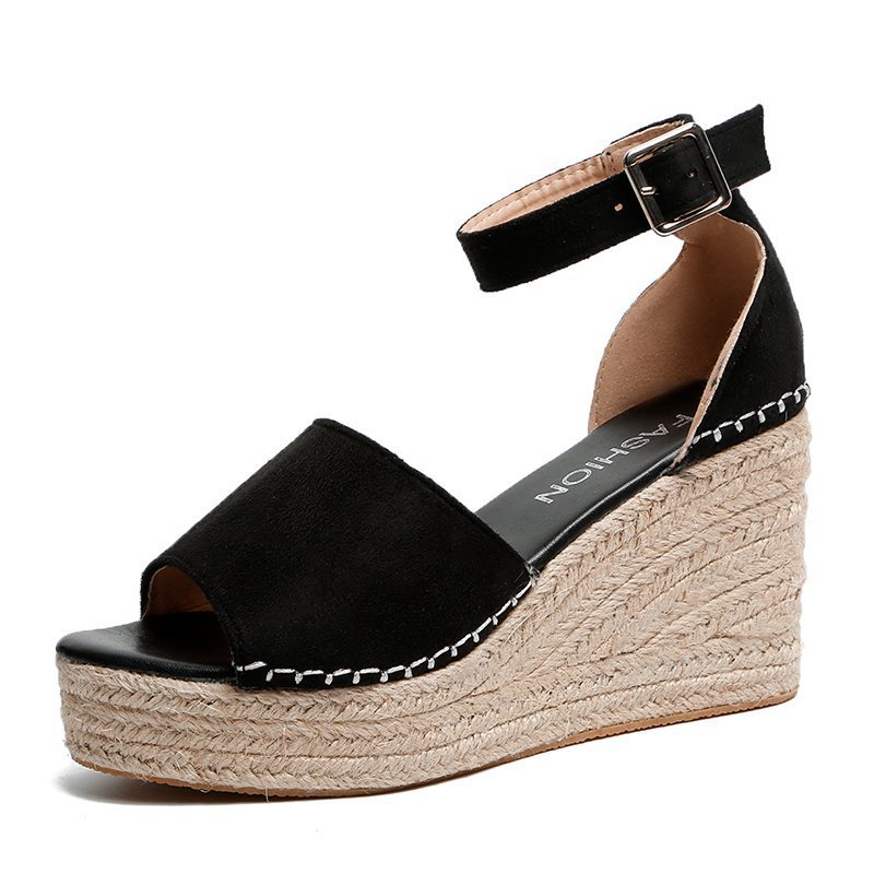 Female Buckle Fish Mouth High Heels