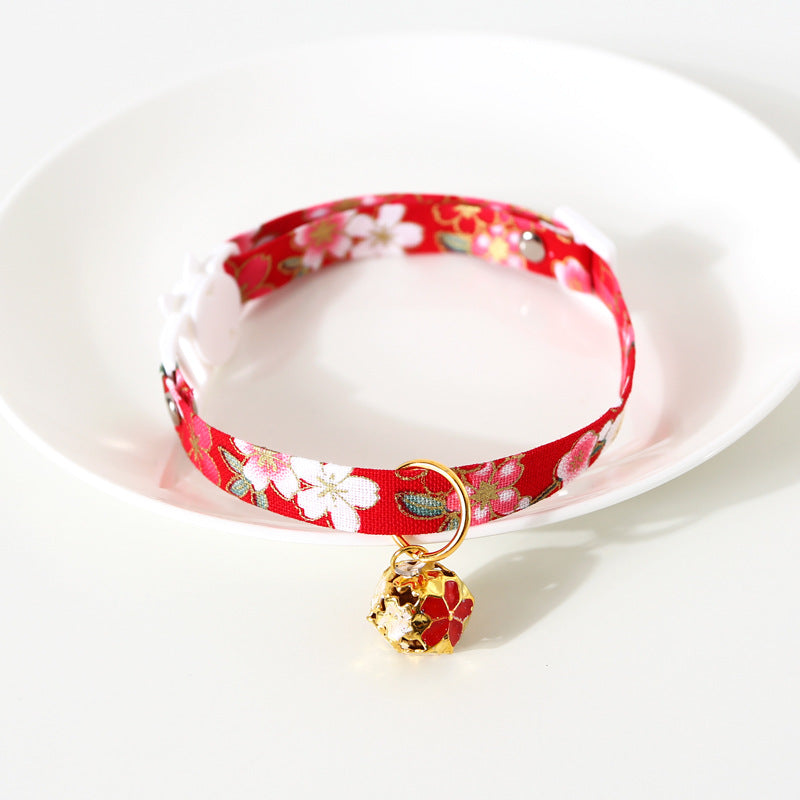 Sunflower adjustable pet bell collar