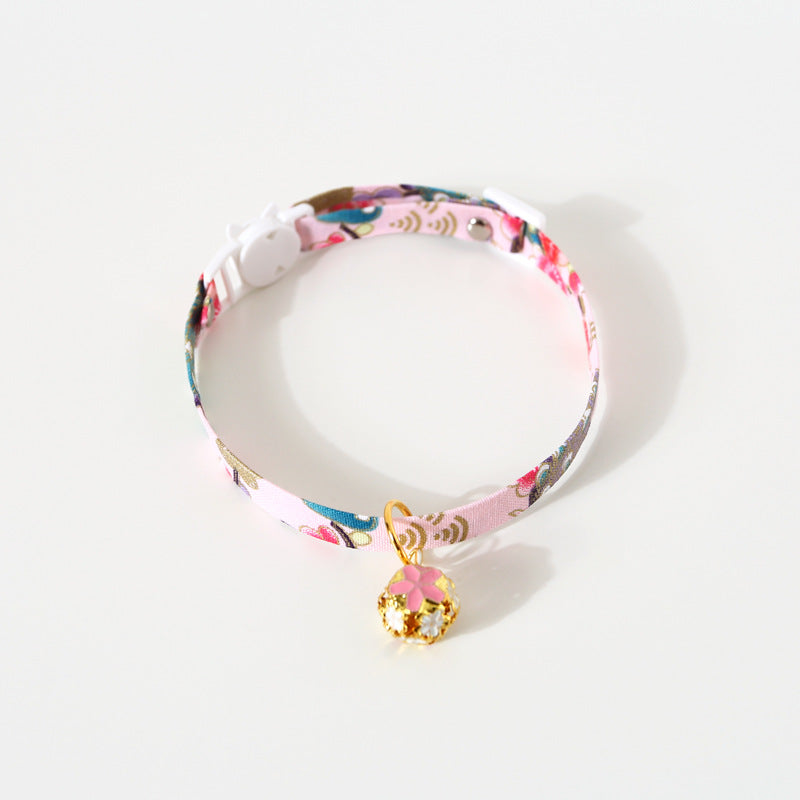 Sunflower adjustable pet bell collar