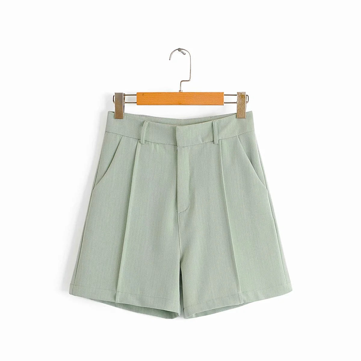 Straight Shorts Fashion High Waist Zipper