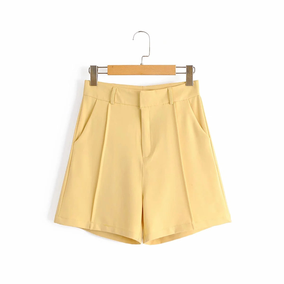 Straight Shorts Fashion High Waist Zipper
