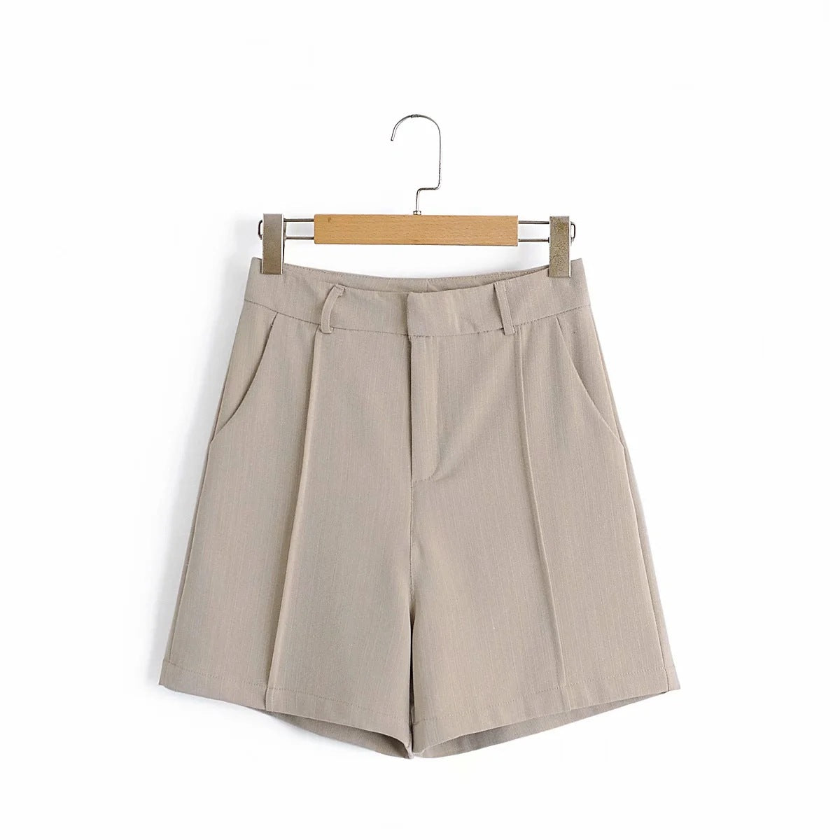Straight Shorts Fashion High Waist Zipper