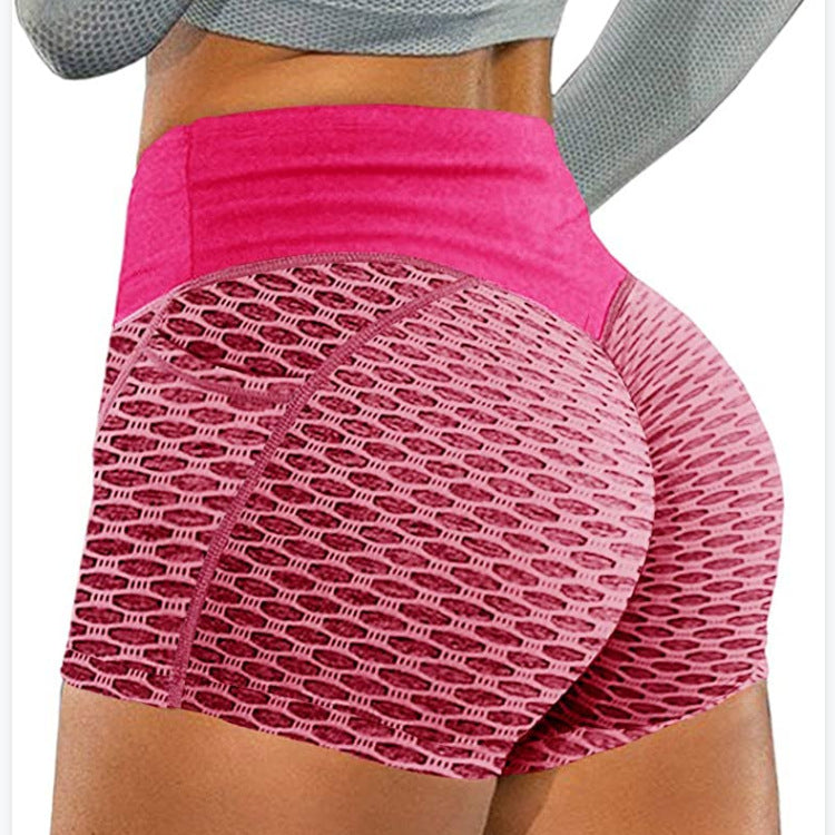 Jacquard Honeycomb Bird Eye Pocket Sports Yoga Fitness Hip Three-Point Pants