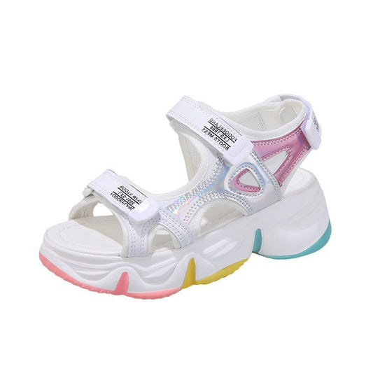 Sports Sandals Women's Thick Rainbow Bottom Fairy Style Roman Shoes
