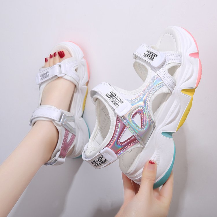 Sports Sandals Women's Thick Rainbow Bottom Fairy Style Roman Shoes
