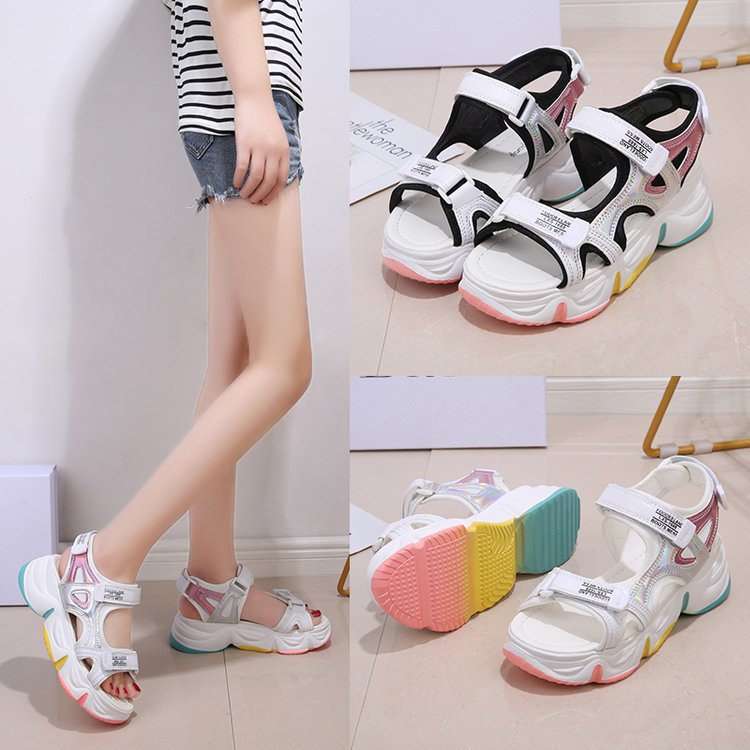 Sports Sandals Women's Thick Rainbow Bottom Fairy Style Roman Shoes