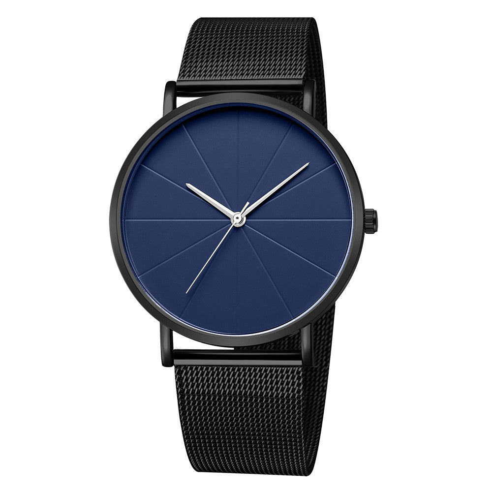 Ashion Pure Black Mesh Strap Watch Herreur Europæisk Og Amerikansk Simpelt Dame Parur Quartz Ur