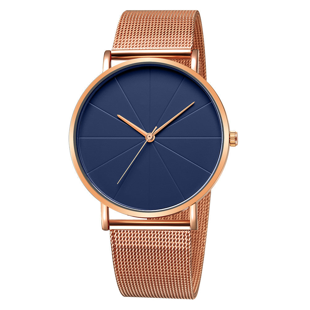Ashion Pure Black Mesh Strap Watch Herreur Europæisk Og Amerikansk Simpelt Dame Parur Quartz Ur