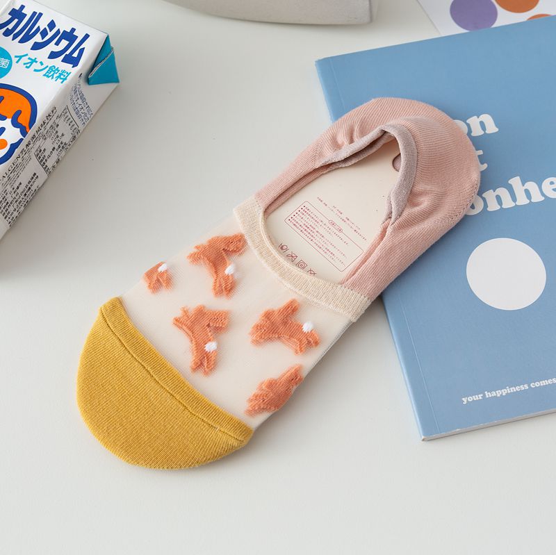 New Style Boat Socks Female Japanese Shallow Mouth Transparent Trend Love Invisible Socks
