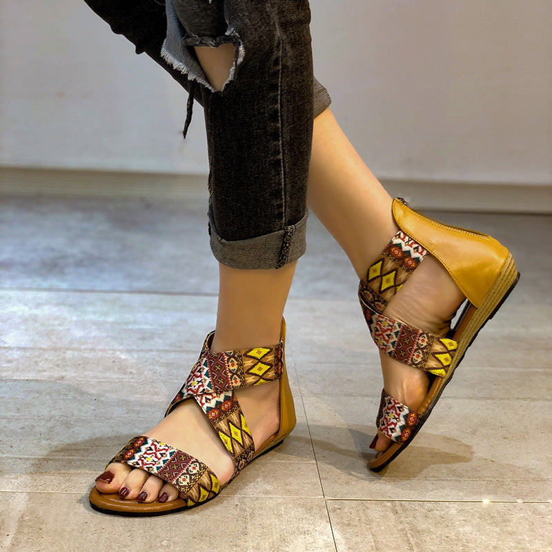 Casual Open-toe Ethnic Wedge Sandals