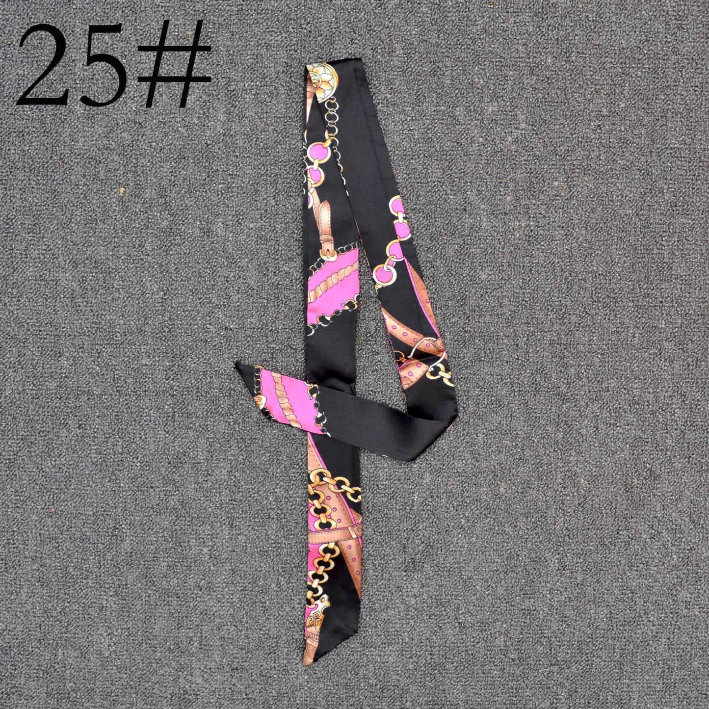 Long Scarf Tied With A Small Ribbon Wrapped Around The Handle Silk Scarf