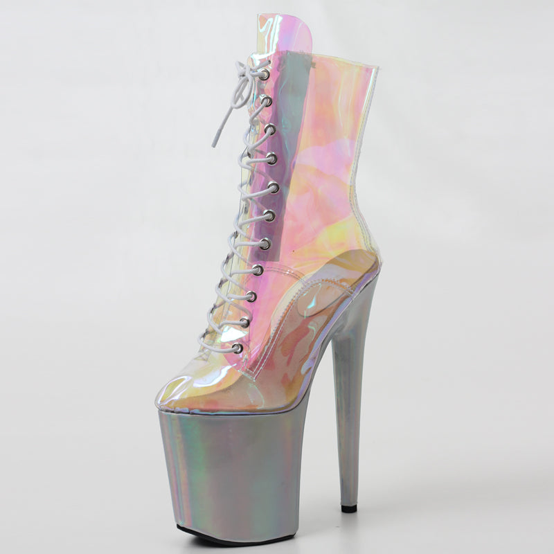 Super High-heeled Short Boots Pole Dance Shoes Nightclub Stage Model Catwalk Shoes
