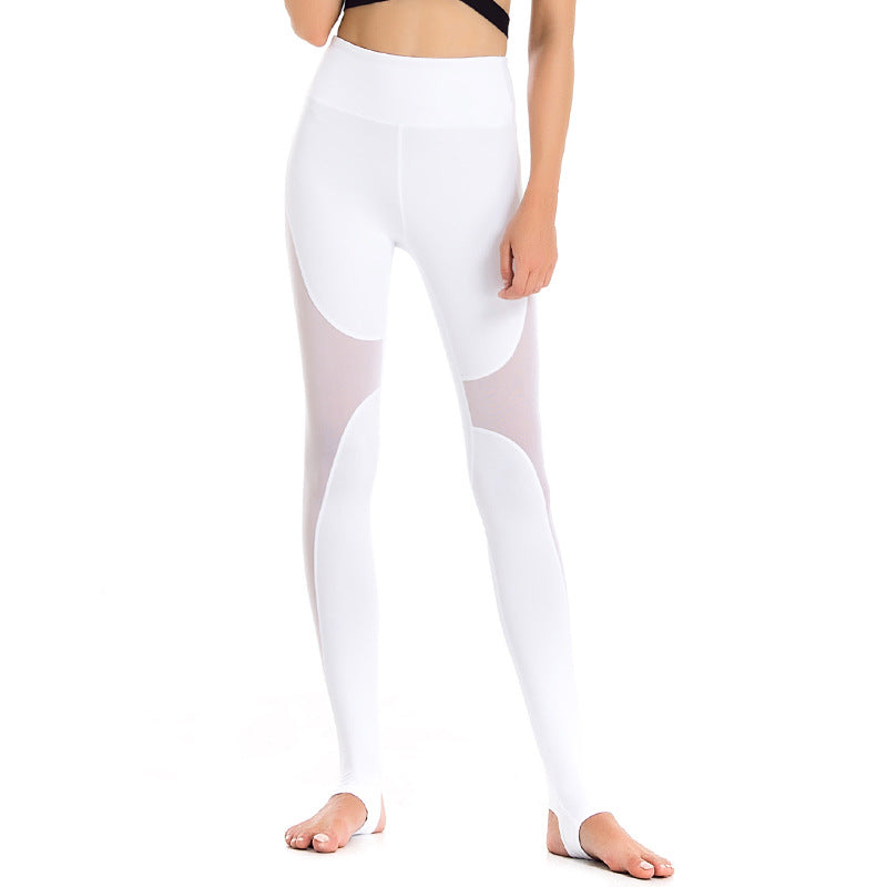 Yoga Wear Trousers Sexy Mesh Stitching Stretch