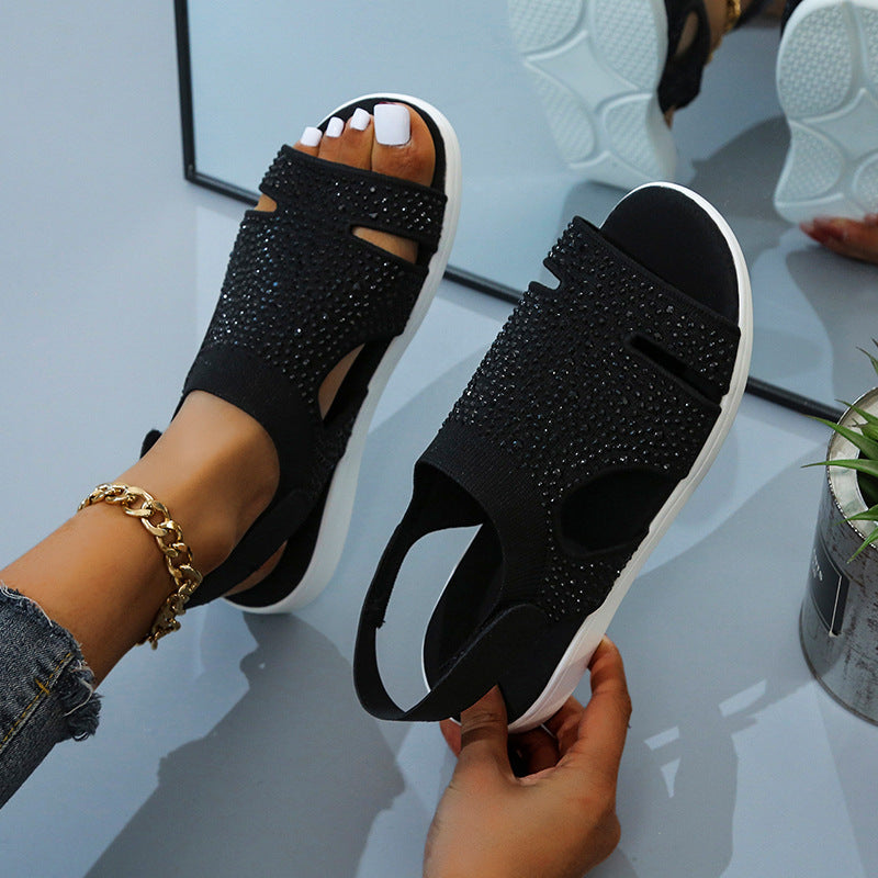 New Style Flying Mesh Fish Mouth Frosted Low Top Viscose Shoes