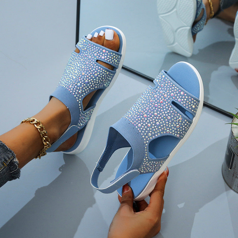 New Style Flying Mesh Fish Mouth Frosted Low Top Viscose Shoes
