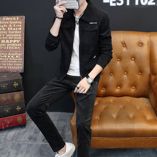 Men'S Suit Two-Piece Set Autumn And Winter New Fashion