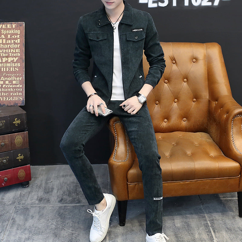 Men'S Suit Two-Piece Set Autumn And Winter New Fashion