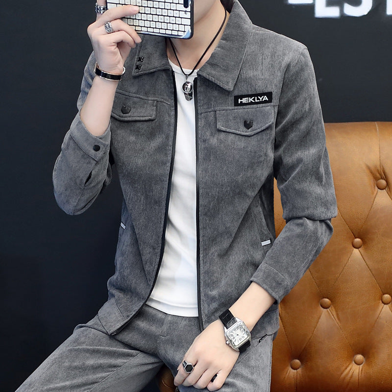 Men'S Suit Two-Piece Set Autumn And Winter New Fashion