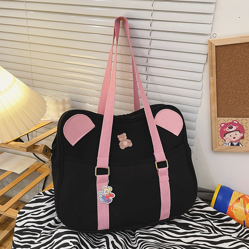 Harajuku Vintage Sense Cute Cute Bear Ears Soft Sister Girl Jk Shoulder Bag Student Class Bag