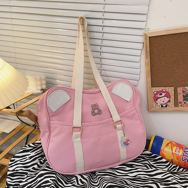 Harajuku Vintage Sense Cute Cute Bear Ears Soft Sister Girl Jk Shoulder Bag Student Class Bag