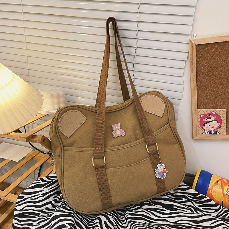 Harajuku Vintage Sense Cute Cute Bear Ears Soft Sister Girl Jk Shoulder Bag Student Class Bag