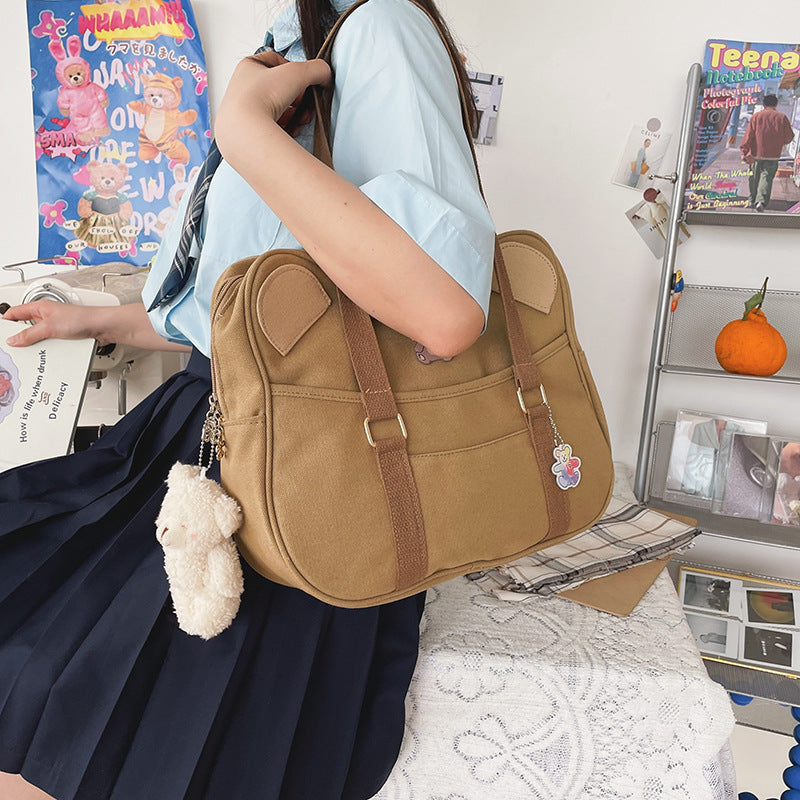 Harajuku Vintage Sense Cute Cute Bear Ears Soft Sister Girl Jk Shoulder Bag Student Class Bag