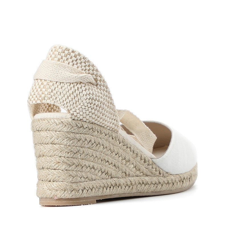 Women'S Soil Sandals New Lace-Up High-Heeled Straw Woven Wedge Sandals With Straps