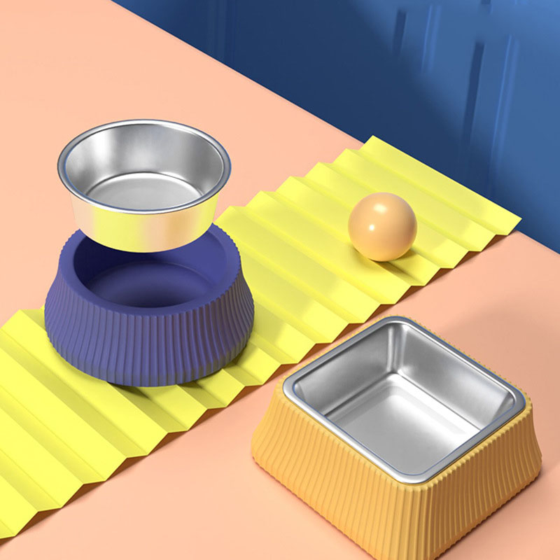 Pet Anti-overturning Separable Stainless Steel Food Bowl
