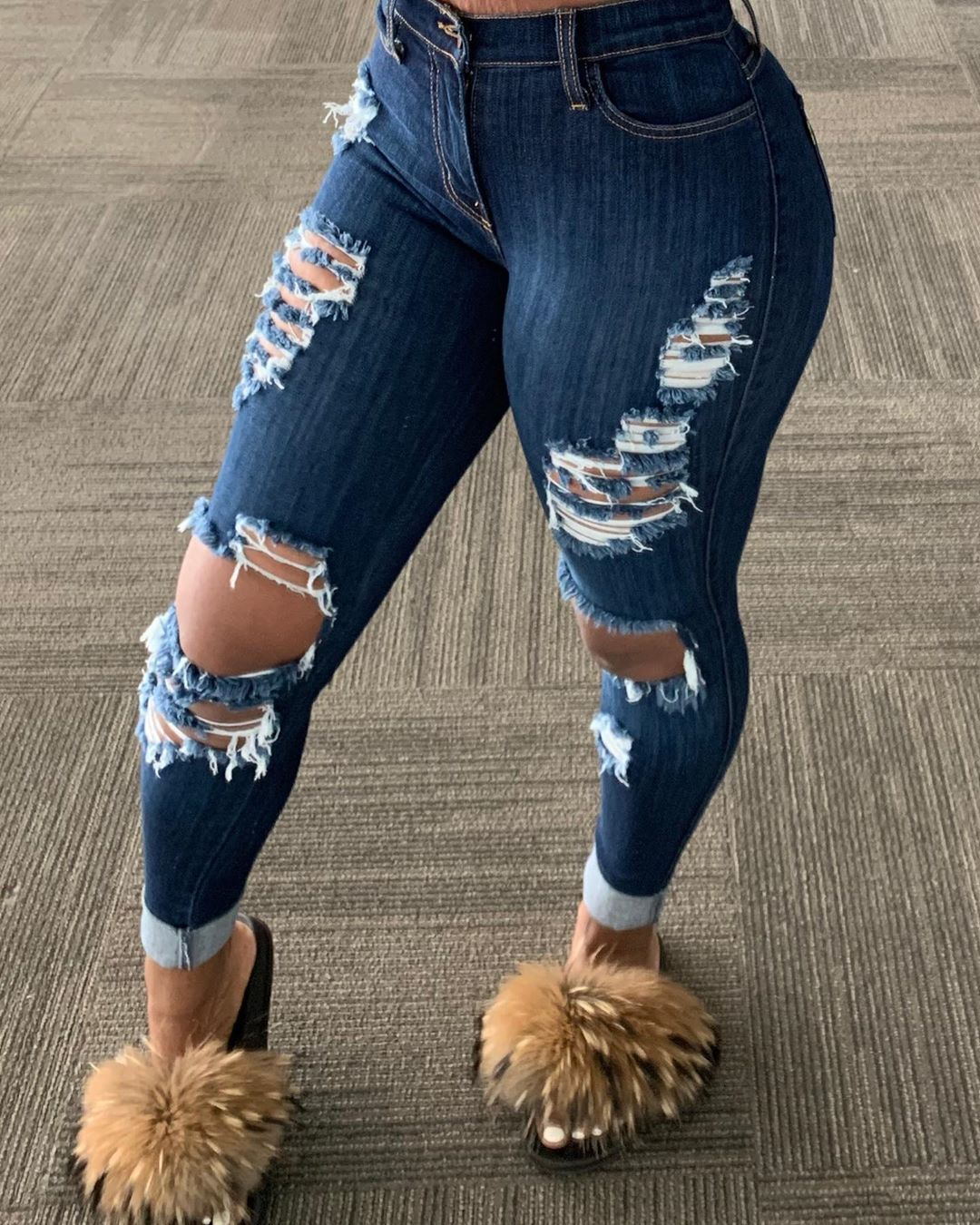 Popular Ripped Fringed Trousers