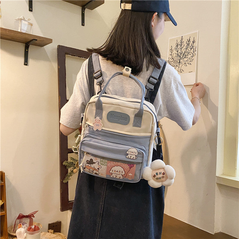 Female Soft Girl Japanese Dual-use Student Backpack Diagonal Bag Tide