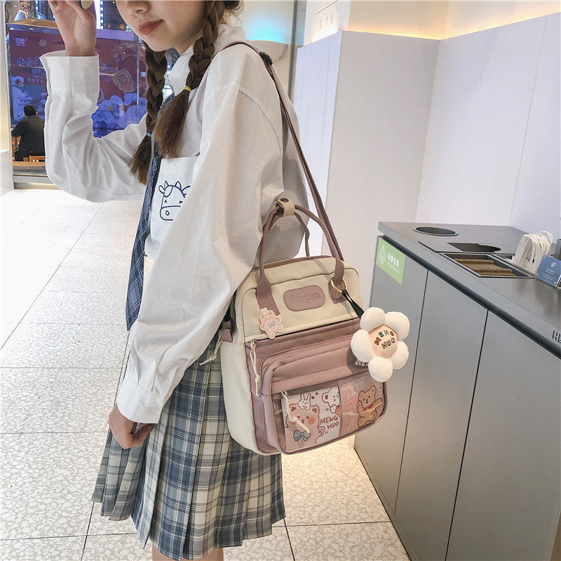 Female Soft Girl Japanese Dual-use Student Backpack Diagonal Bag Tide