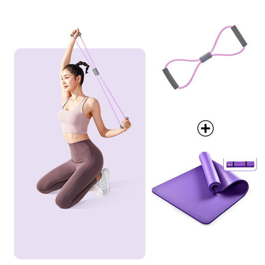 Opretstående yogamåtter til mænd og kvinder, Yu Ka, fortykkede, udvidede og forlængede skridsikre yogamåtter, gulvmåtter, tredelt sæt til hjemmedans