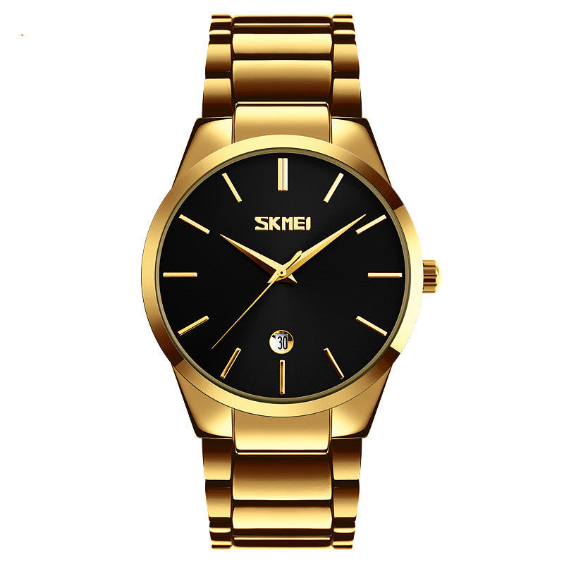 Moment Beauty Fashion Men's Brand Watch Waterproof Korean Style Trendy Steel Band Quartz Watch