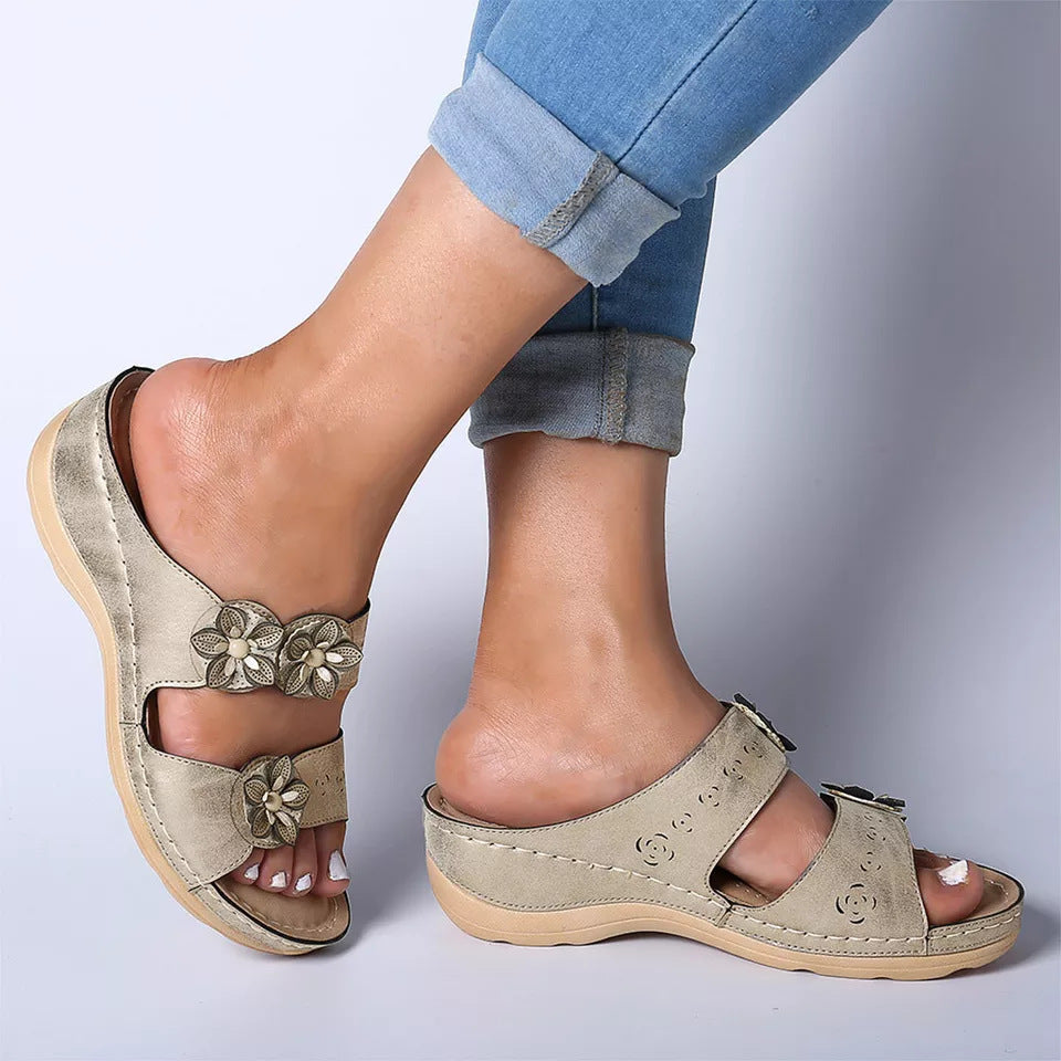 Sweet Flowers Two Word Sandals And Slippers